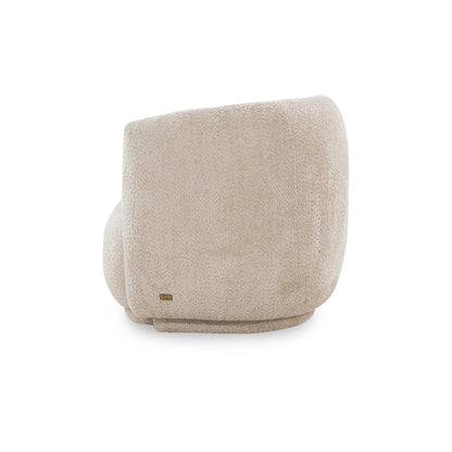 Beige fabric roll on a white background