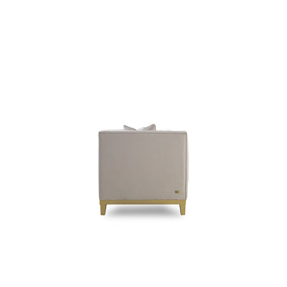Beige armchair on a white background