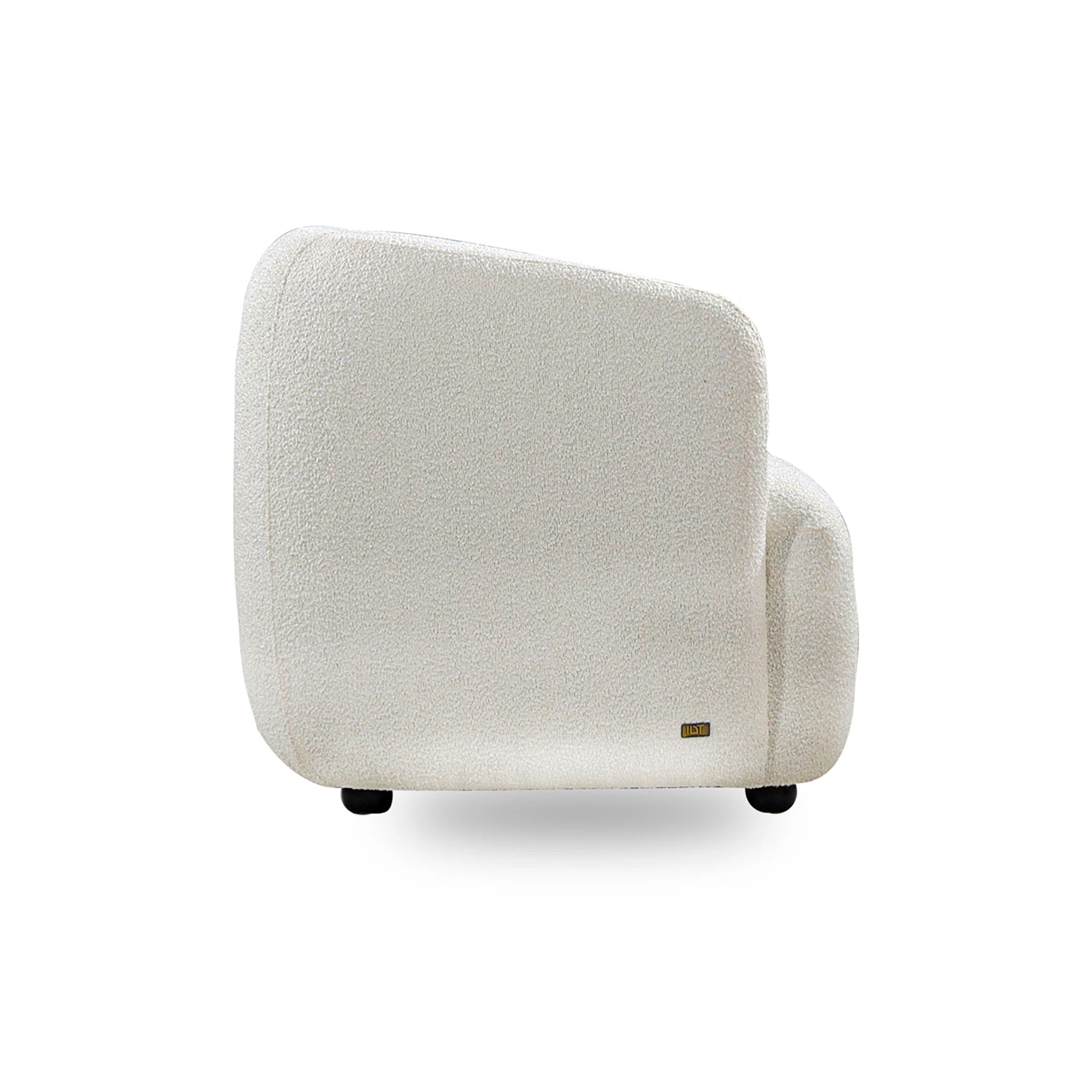 Beige armchair on a white background
