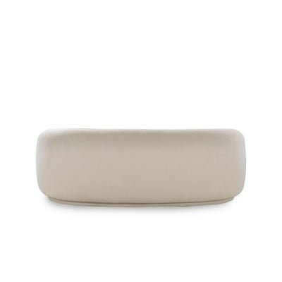 Beige rectangular cushion on a white background