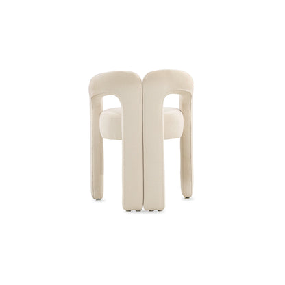 Pair of modern beige chairs on a white background