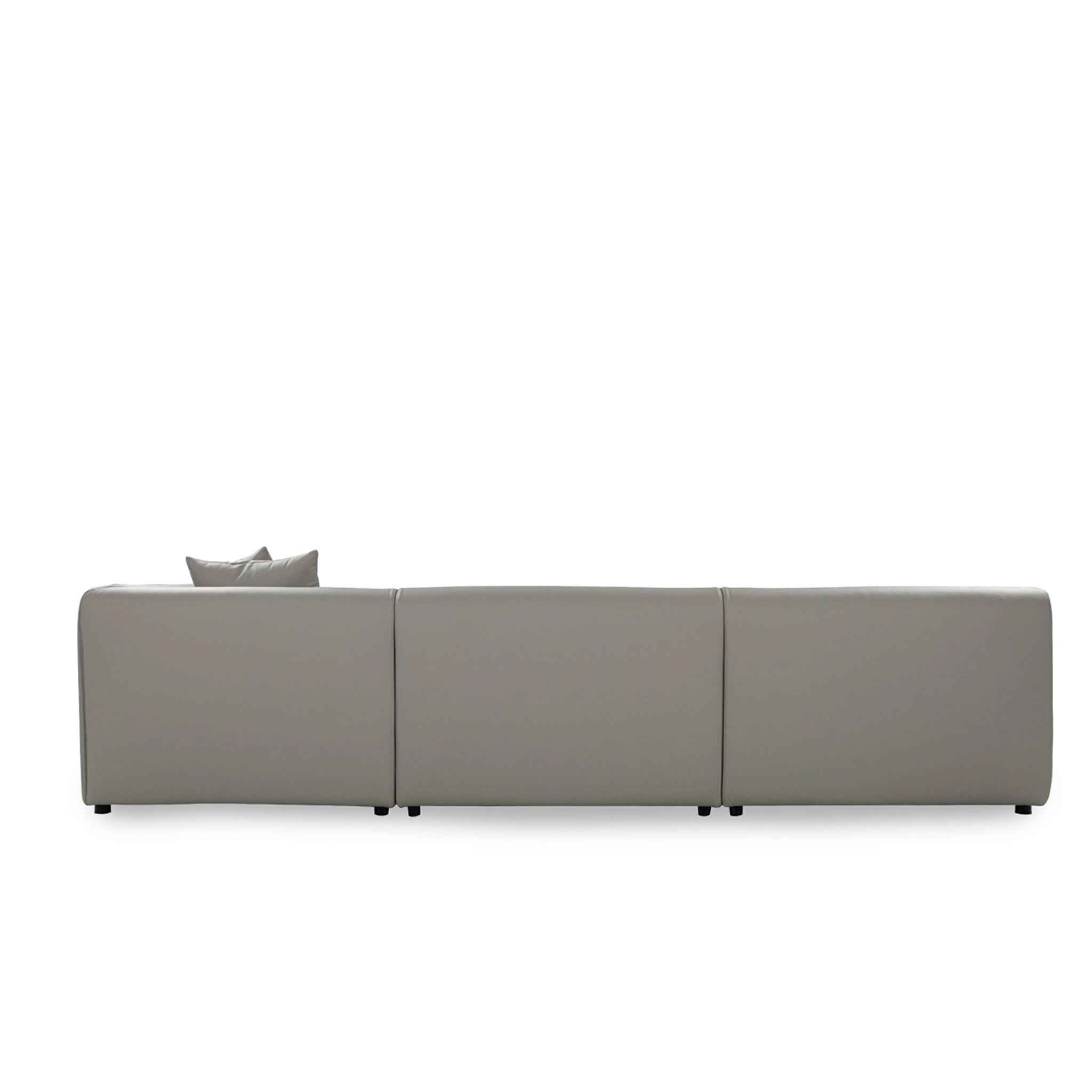 Gray sectional sofa on a white background
