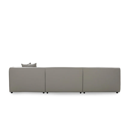 Gray sectional sofa on a white background