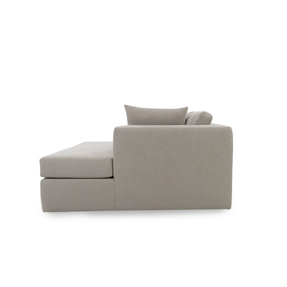 Gray sectional sofa on a white background