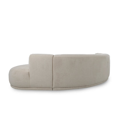 Beige curved sofa on a white background