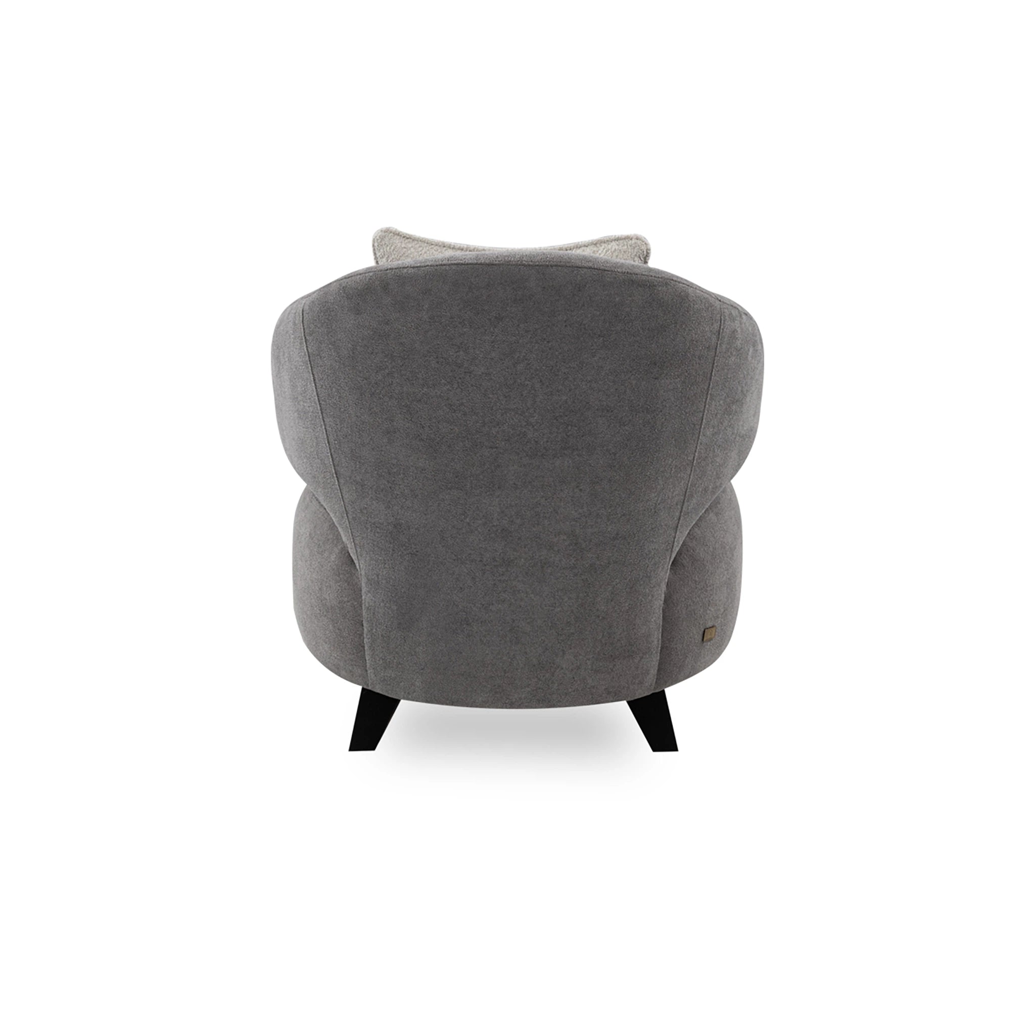 Gray plush chair with animal ears on a white background