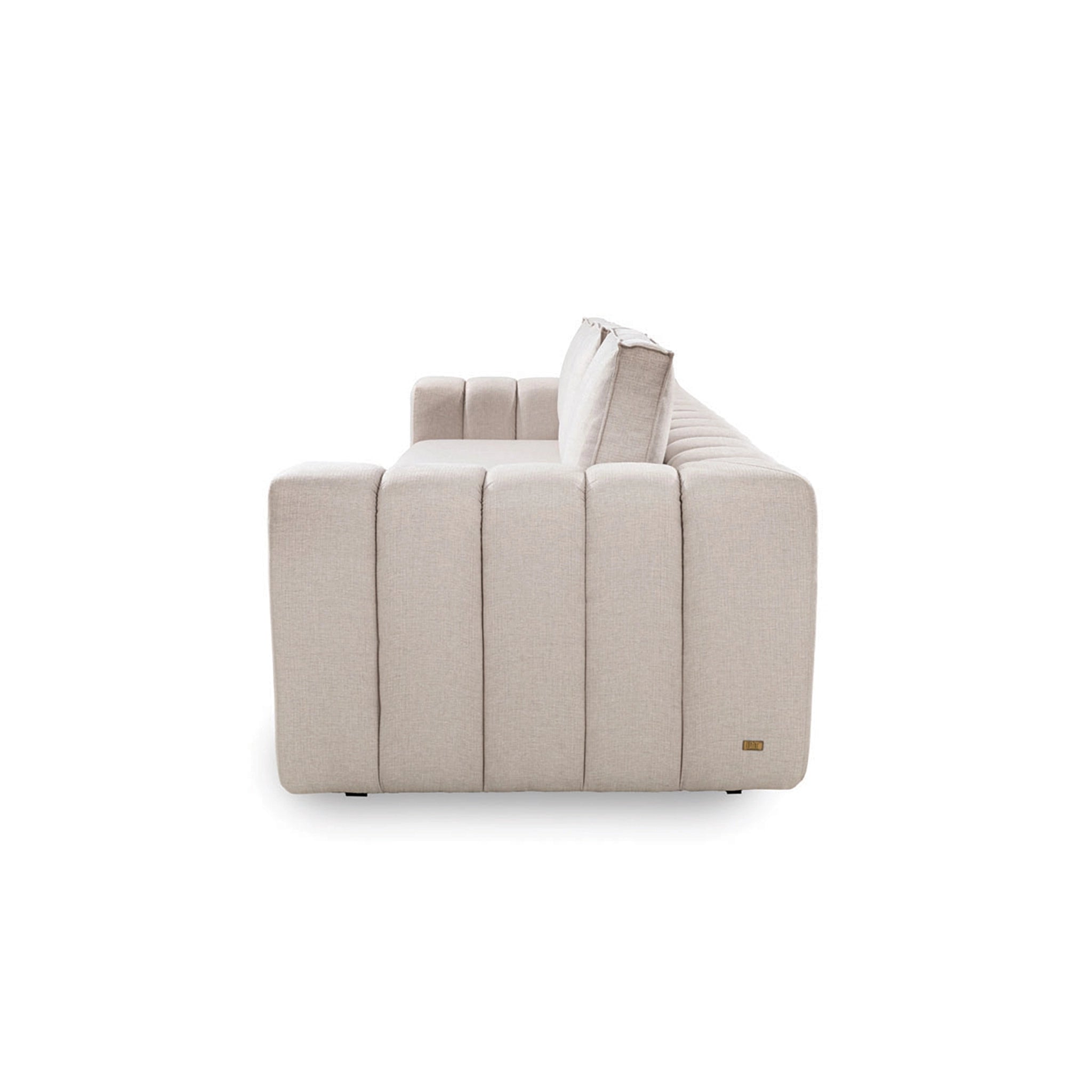 Beige sofa on a white background