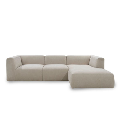 Beige sectional sofa on a white background