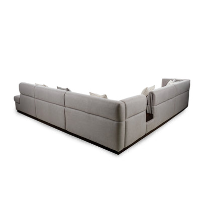 Gray sectional sofa on a white background