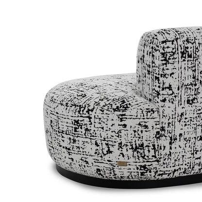 Black and white patterned chair on a white background