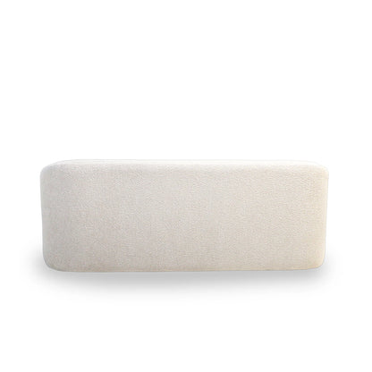 Rectangular beige cushion on a white background