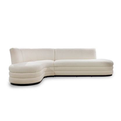 Modern white sectional sofa on a white background