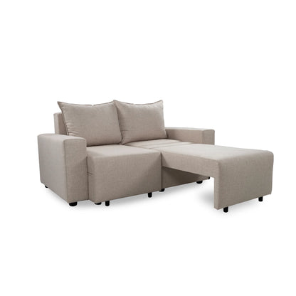 Beige sectional sofa on a white background