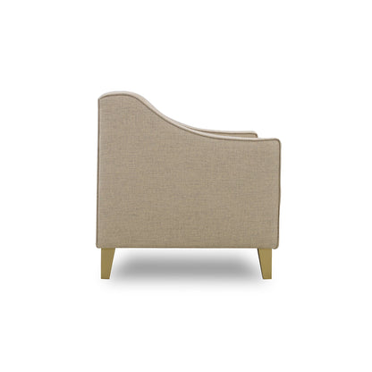 Beige armchair on a white background