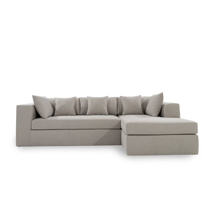 Gray sectional sofa on a white background