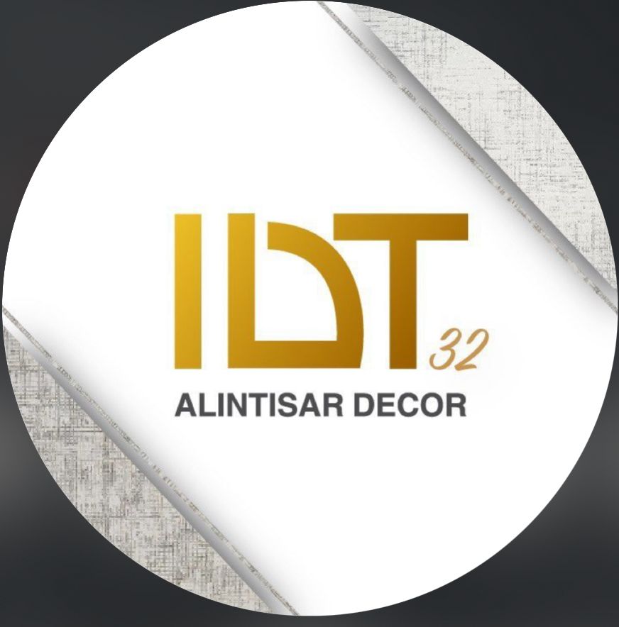 Logo of IDT 32 Alintisar Decor with gold text on a white background
