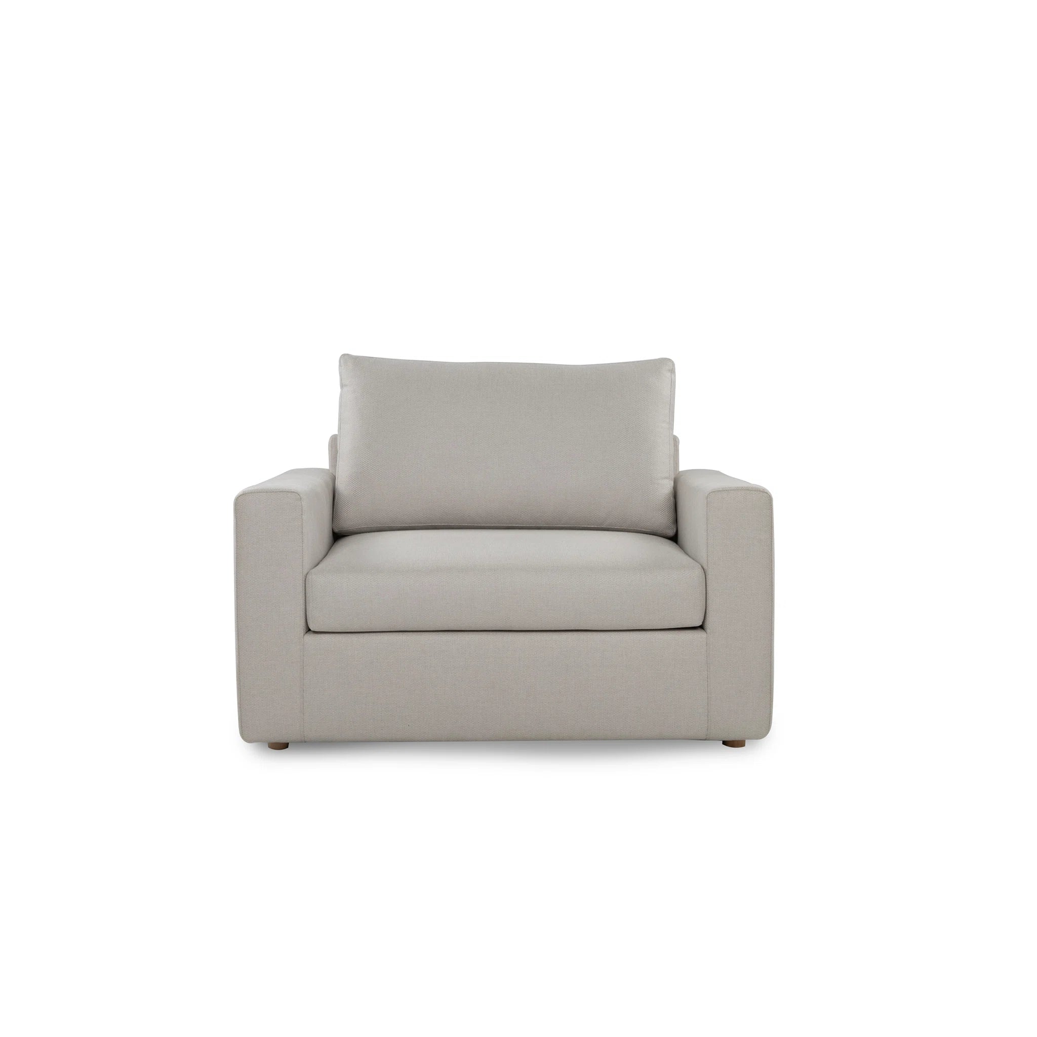 Gray armchair with a pillow on a white background