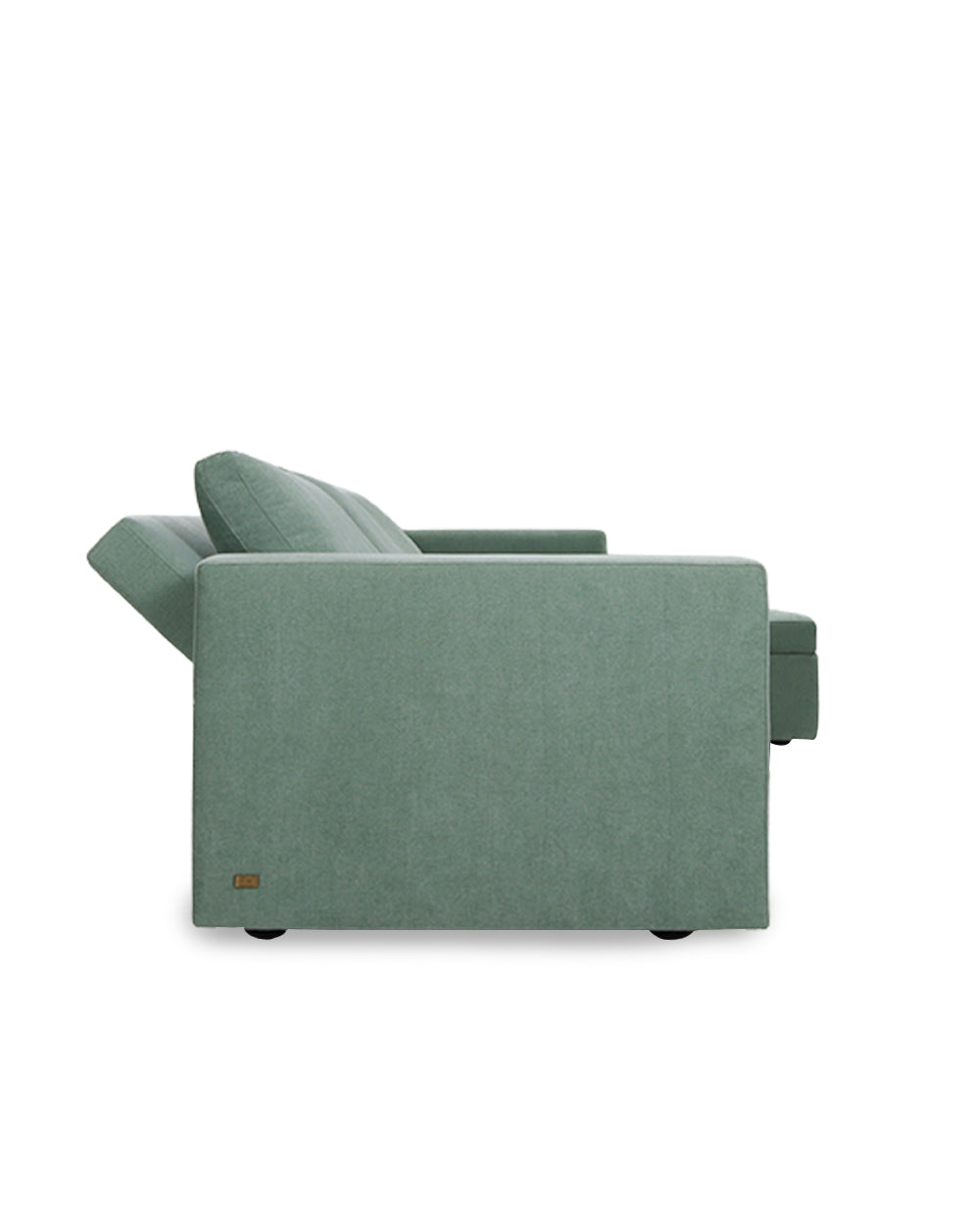 Green sofa on a white background