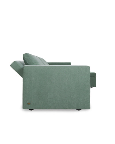 Green sofa on a white background